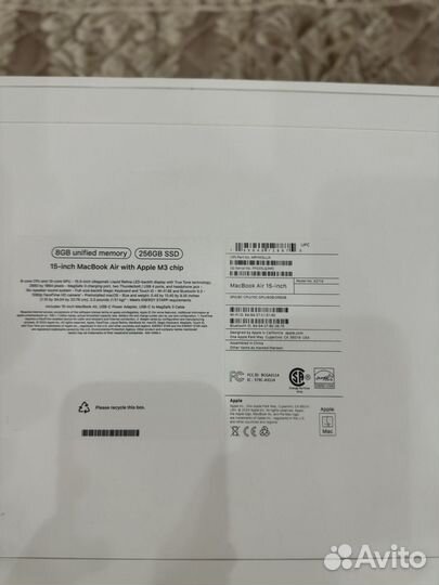 Macbook air 15 M3 8/256
