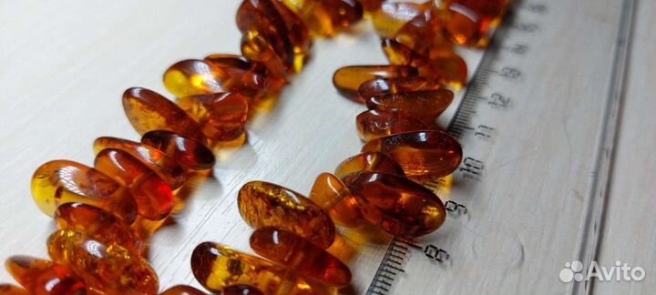 Янтарные бусы. Ожерелье. 45 см. 46 г