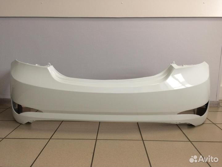Бампер задний Хендай Солярис рест в белом цвете