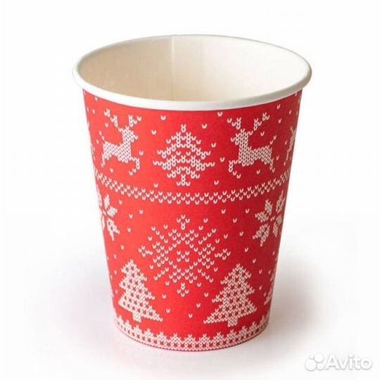 Стакан бум для гор напитков Зимние узоры 300 мл