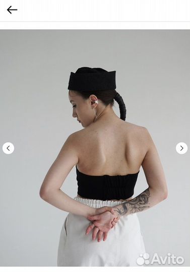 Бескозырка черный меланж