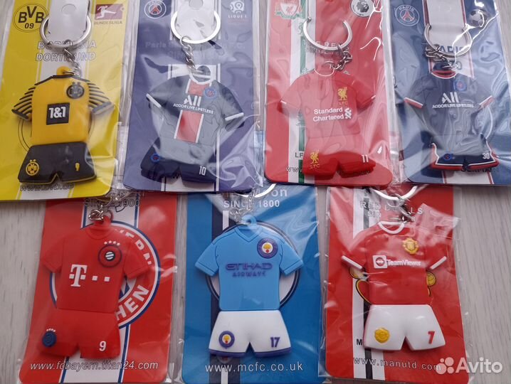 Брелки футбольных команд и футболистов