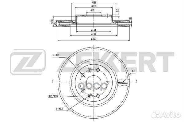 Диск торм. перед. Chery Tiggo 05- bs-5919 Zekkert