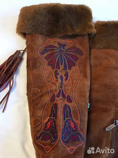 Сапоги женские зимние набук, натур.мех, 37 р