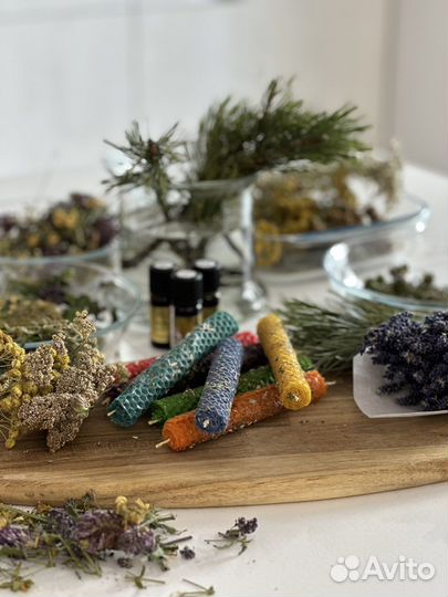 Свечи чакральные с травами и маслами для очищения