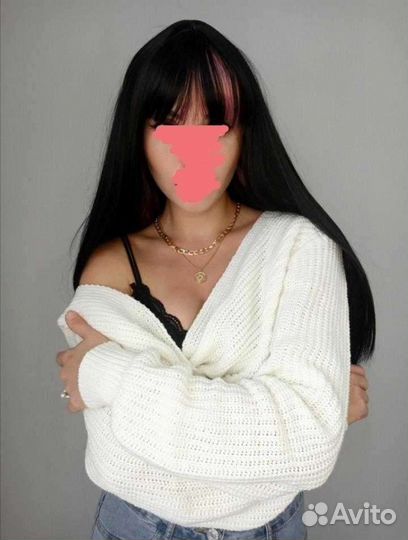 Парик черно-розовый