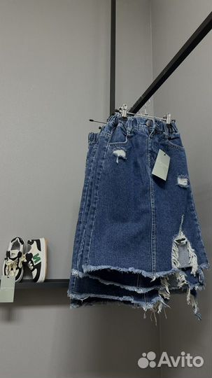 Джинсовая юбка миди для девочки (110-150)
