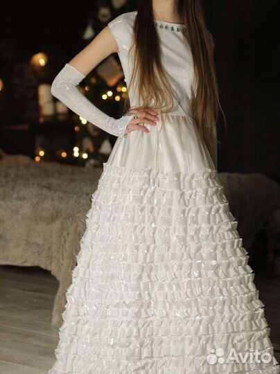 Вечернее платье в пол для девочки 10-12 лет