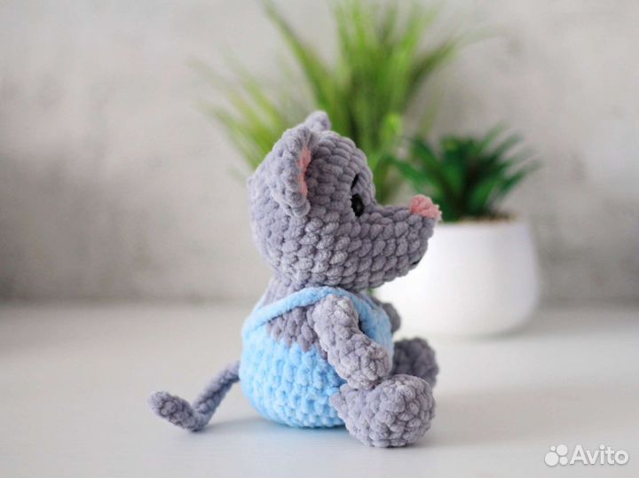 Мягкая игрушка мышонок в штанишках. Ручная работа