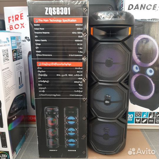 Мощная высокая колонка ZQS 8301 с микрофоном