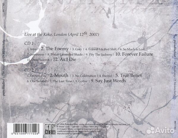 Paradiselost - Anatomy Of Melancholy (2CD)