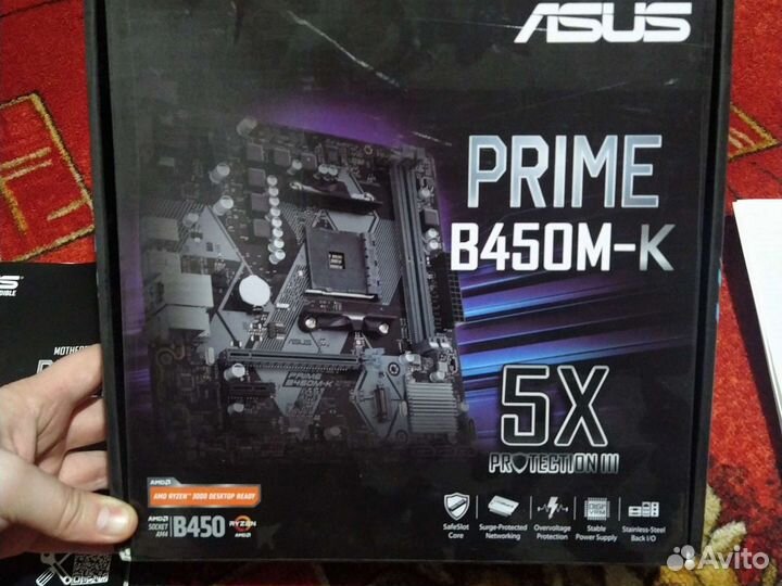 Материнская плата b450m-k am4 asus prime