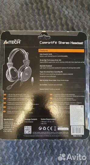 Наушники пк-гарнитура с микрофоном А4 HU-30