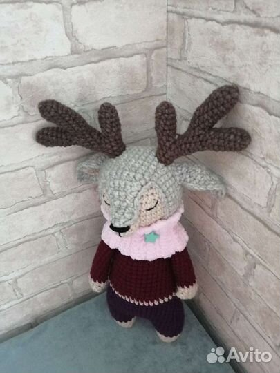 Мягкая игрушка сонный оленёнок