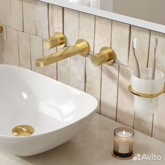 Смеситель для раковины wasserkraft Schunter 8245 золото матовое