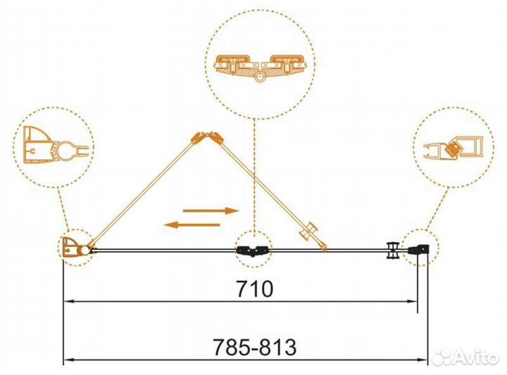 Душевая дверь в нишу Cezares Eco O-BS-12-80-C-Cr