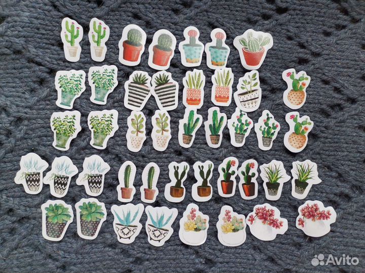 Наклейки стикеры, мини йода, аниме, Тоторо, котики