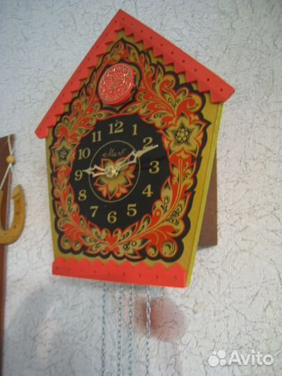 Часы настенный с кукушкой СССР (Хохлома)
