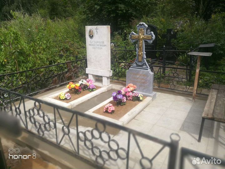 Благоустройство могил,установка памятников