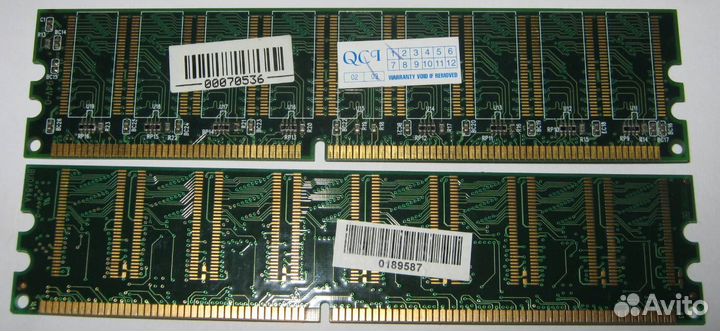 Планки памяти DDR 1 по 256 MB