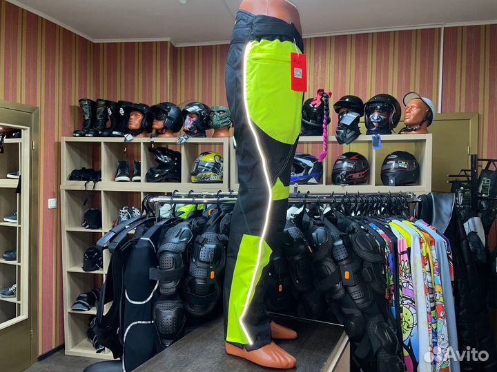 Мото штаны с защитой яркие мото кросс эндуро мото