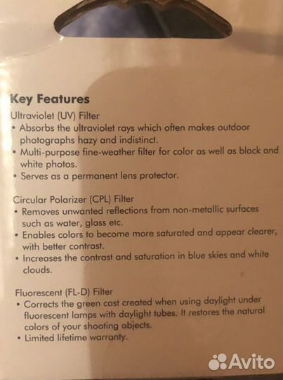 Фильтры линзы для фотоаппарата