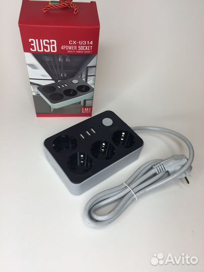 2шт. Сетевой фильтр с 6USB портами удлинитель