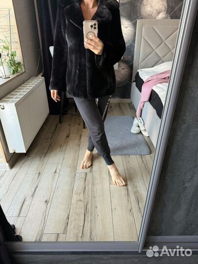 Шуба норковая 46 48 черная автоледи