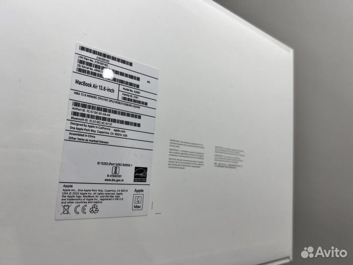 Новый MacBook Air M2 16/512gb Midnight + рус.клав