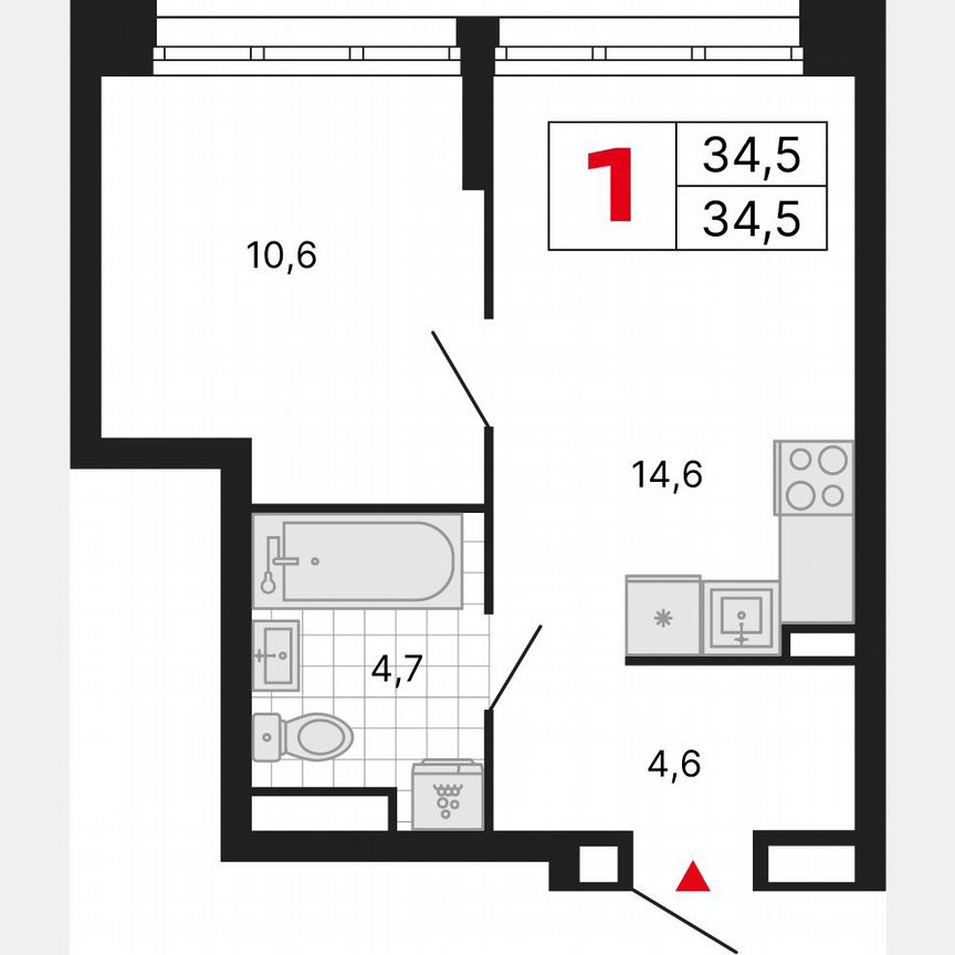 1-к. квартира, 34,5 м², 6/29 эт.
