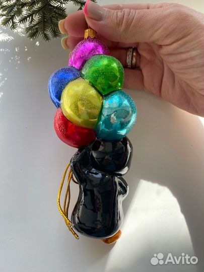 Елочная игрушка пингвин с шариками Импульс