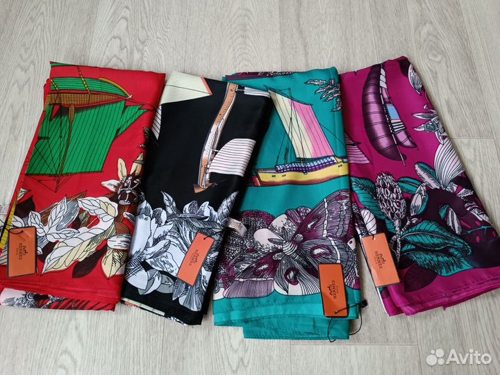 Платок Шаль Hermes Шелковый