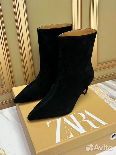 Ботильоны zara кожа/замша 36-40