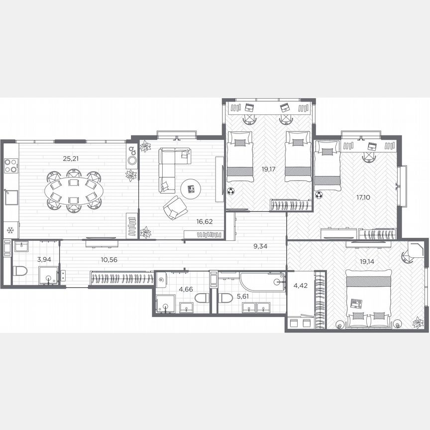 4-к. квартира, 135,8 м², 5/9 эт.