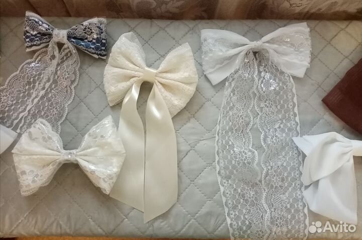 Заколки бантики для волос ручной работы