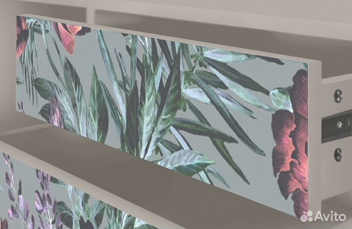 Тв-тумба T4 - Сатин - Light Peonies