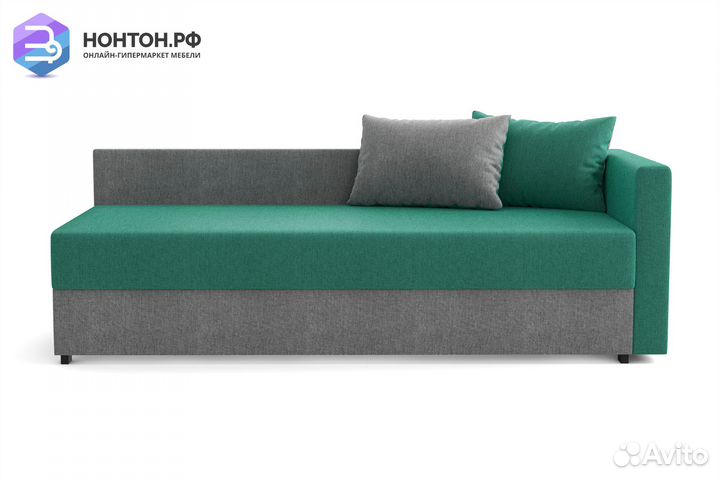 Диван Мальта зеленый / серый