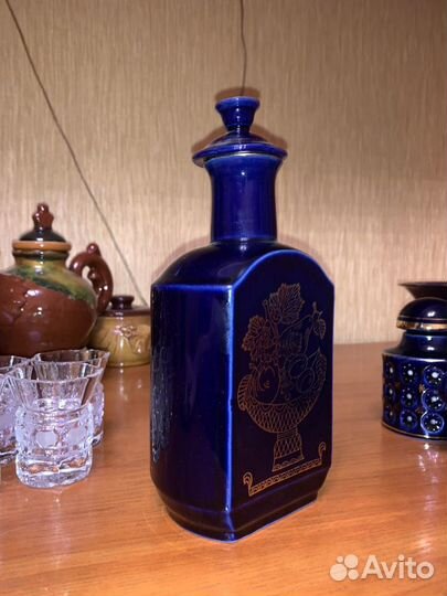 Штоф Синь. Позолота. Фарфор СССР