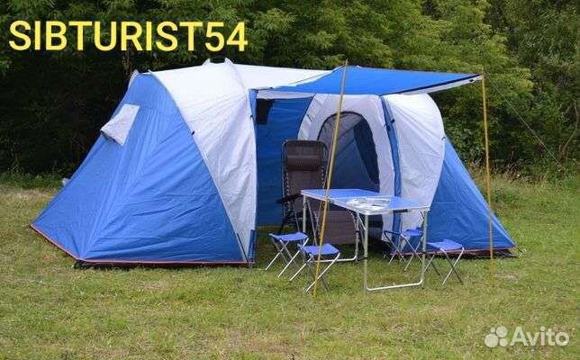 Палатка 4-х местная двухкомнатная с тамбуром+видео