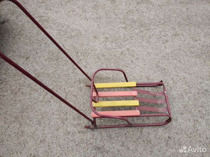 Санки металлическик с ручкой