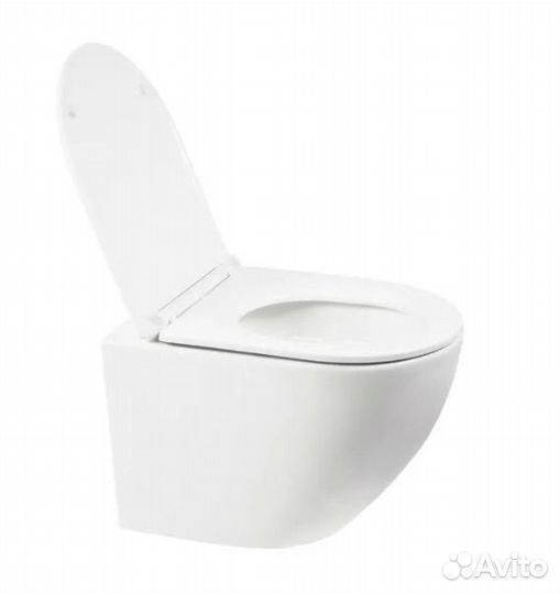 Унитаз подвесной WeltWasser amberg 497 ST+merzbach 043 XL GL-WT+amberg RD-BL белый/кнопка черная мат