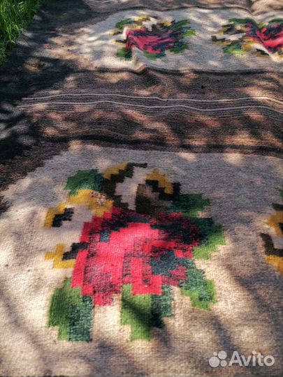 Ковёр безворсовый. Килим. Шерсть. Винтаж