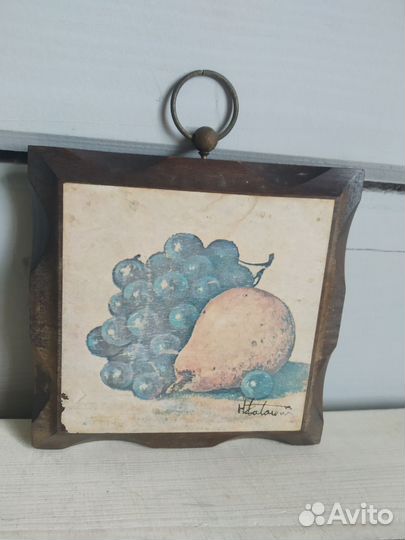 Плакетка винтажная деревянная