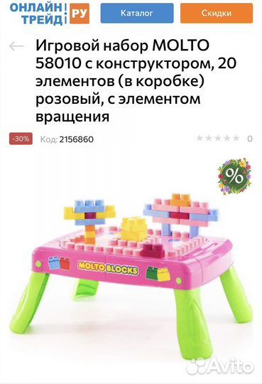 Игровой набор molto с конструктором