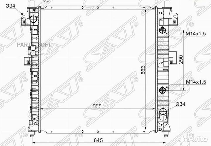 Радиатор SsangYong Actyon 05-10 / Actyon Sports 06-12 / Kyron 05-16 SY0002