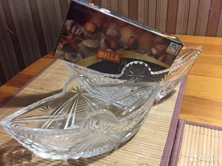 Конфетница хрусталь СССР. Ваза.Ладья