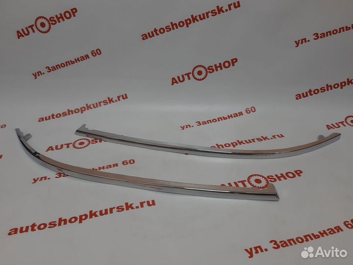 Планка под фару ресничка Хром Ауди audi A6 С5