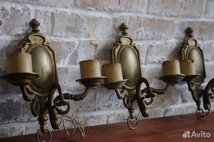 Винтажные бронзовые светильники, 2 шт