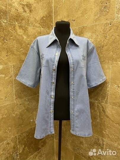 Рубашка джинсовая размер XXL