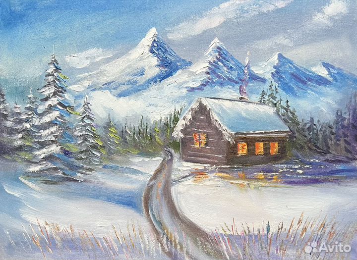 Картина маслом на холсте горы